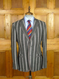 26/0649 new & lingwood jermyn street grey / blue & red stripe wool boating blazer 40 regular