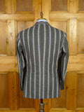 26/0649 new & lingwood jermyn street grey / blue & red stripe wool boating blazer 40 regular