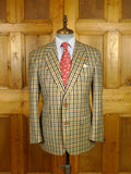 26/0650 vintage daks signature house check wool sports jacket blazer w/ suede trims 40 short