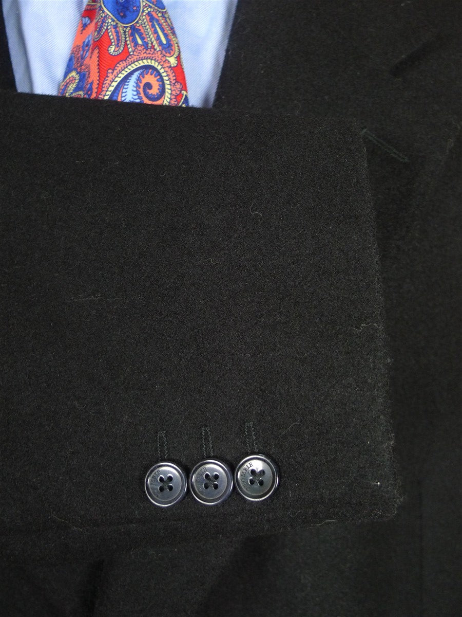 26/0640 heavyweight modern black genuine crombie overcoat 48-50