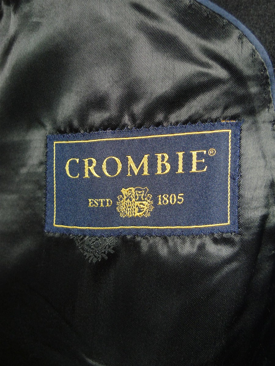 26/0640 heavyweight modern black genuine crombie overcoat 48-50