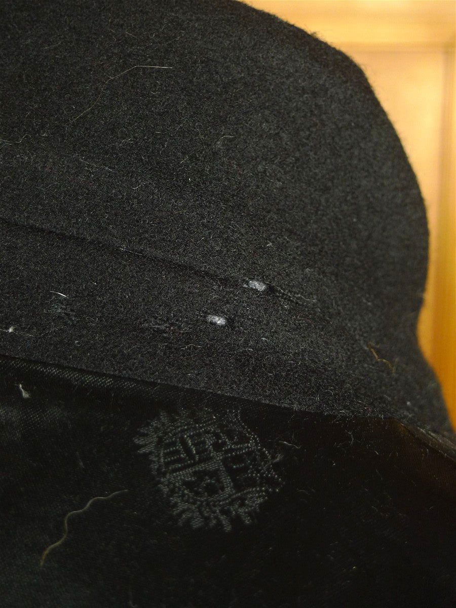 26/0640 heavyweight modern black genuine crombie overcoat 48-50