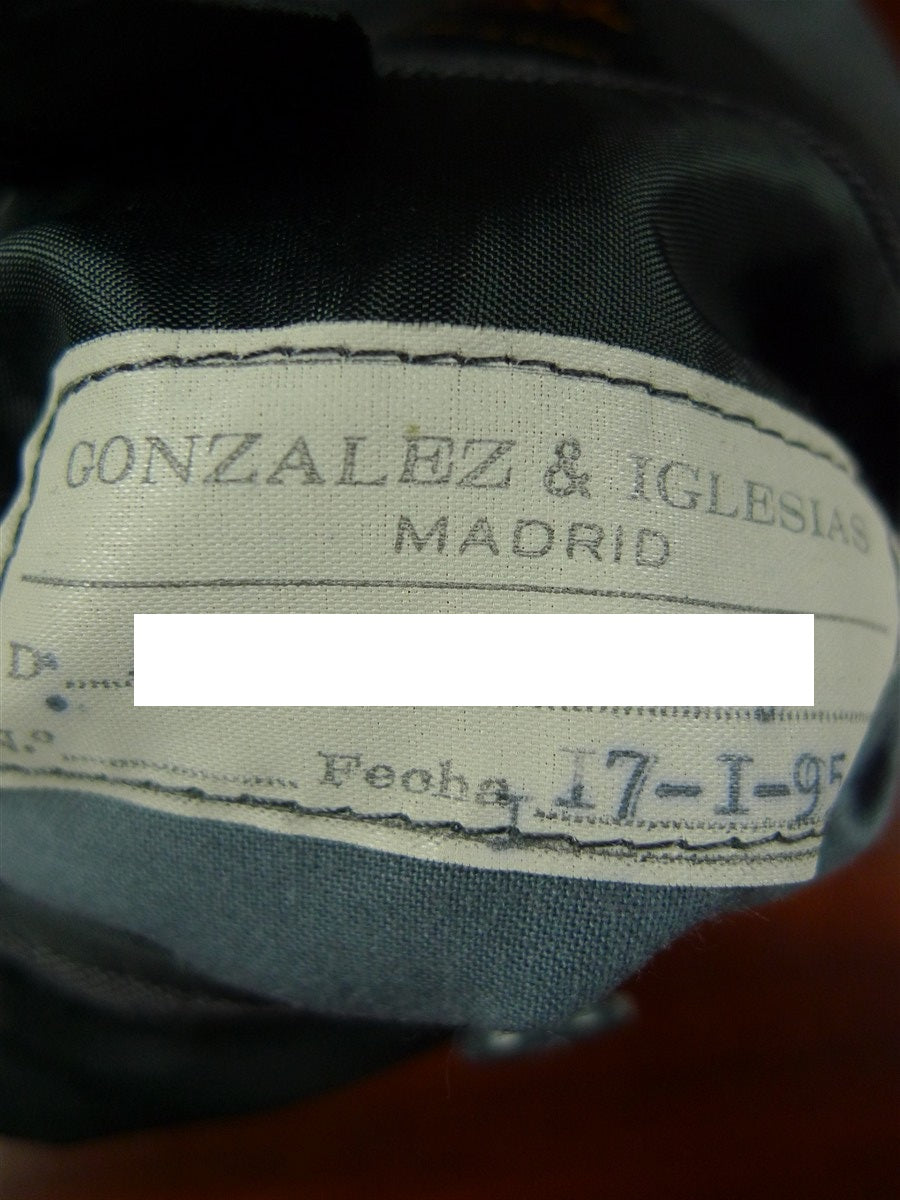 26/0631 madrid 1995 bespoke canvassed grey pick weave d/b worsted suit 43-44 regular