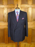 26/0632 madrid 1989 bespoke canvassed navy blue twill weave d/b 90% merino & 10% cashmere suit 43-44 regular
