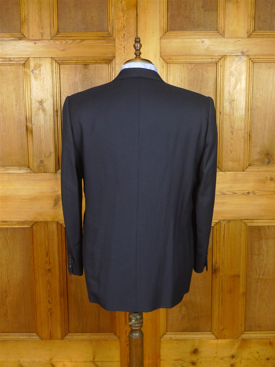 26/0632 madrid 1989 bespoke canvassed navy blue twill weave d/b 90% merino & 10% cashmere suit 43-44 regular