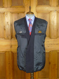26/0632 madrid 1989 bespoke canvassed navy blue twill weave d/b 90% merino & 10% cashmere suit 43-44 regular