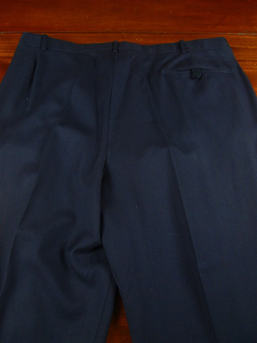 26/0632 madrid 1989 bespoke canvassed navy blue twill weave d/b 90% merino & 10% cashmere suit 43-44 regular
