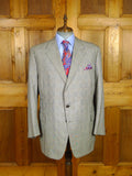 26/0637 immaculate 2000s madrid bespoke canvassed grey / blue prince of wales check worsted suit w/ 2 pair trs 44-45 regular