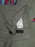 26/0637 immaculate 2000s madrid bespoke canvassed grey / blue prince of wales check worsted suit w/ 2 pair trs 44-45 regular