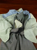 26/0637 immaculate 2000s madrid bespoke canvassed grey / blue prince of wales check worsted suit w/ 2 pair trs 44-45 regular