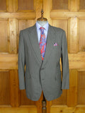 26/0633 madrid 1991 bespoke canvassed grey pin-stripe wool & mohair suit w/ 2 pair trs 45 regular
