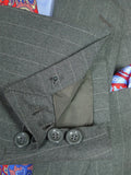 26/0633 madrid 1991 bespoke canvassed grey pin-stripe wool & mohair suit w/ 2 pair trs 45 regular