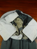 26/0633 madrid 1991 bespoke canvassed grey pin-stripe wool & mohair suit w/ 2 pair trs 45 regular