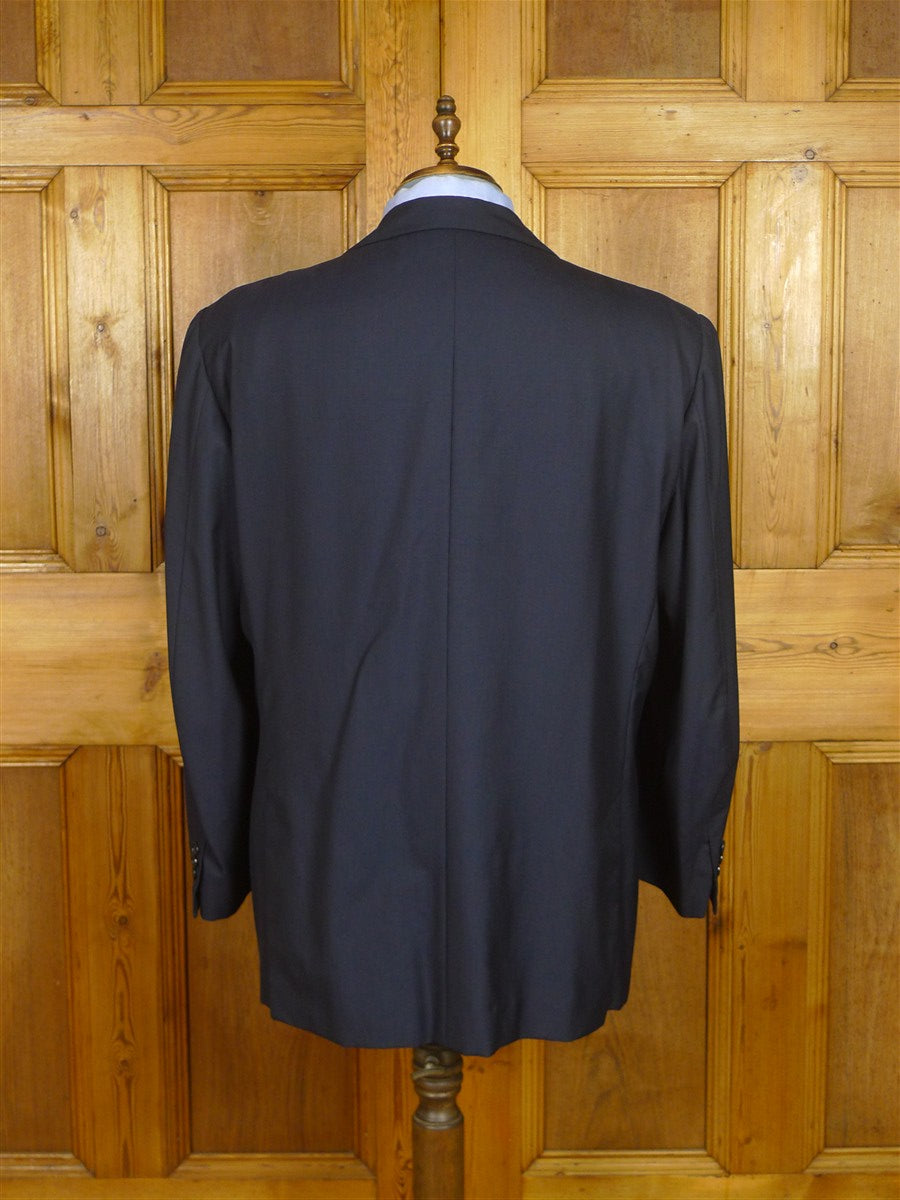 26/0639 immaculate 2002 madrid bespoke canvassed holland & sherry wool navy blue suit 46 regular