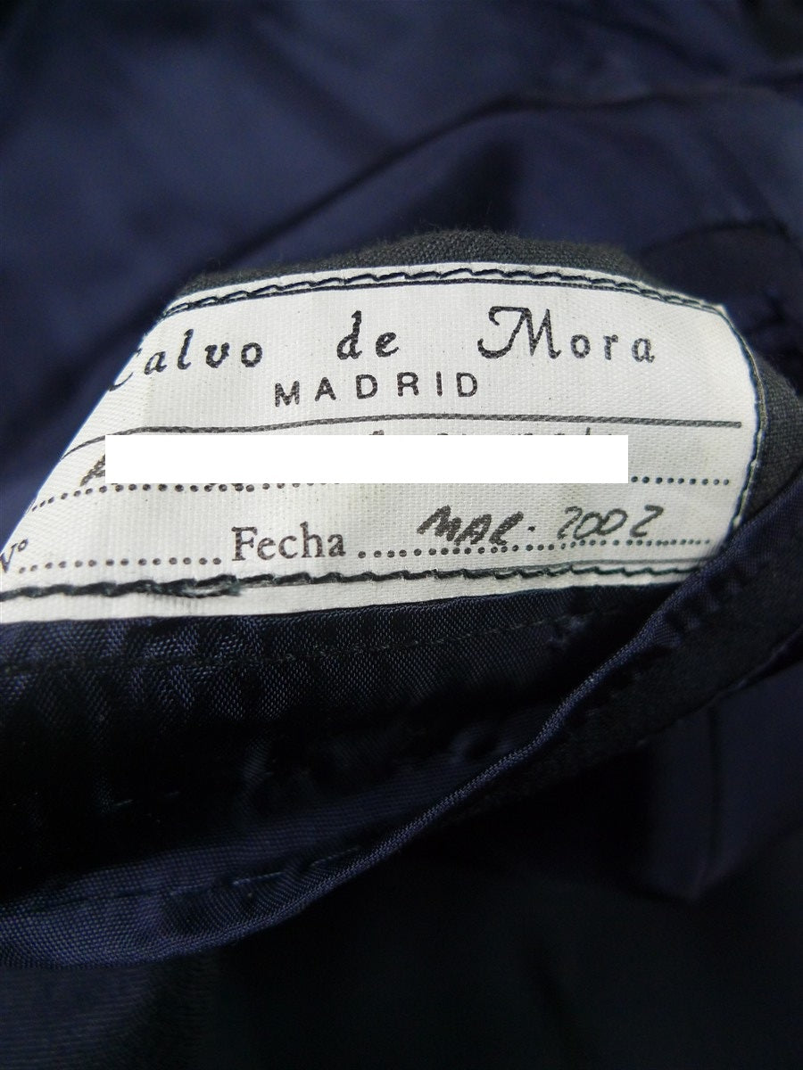26/0639 immaculate 2002 madrid bespoke canvassed holland & sherry wool navy blue suit 46 regular