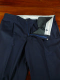 26/0639 immaculate 2002 madrid bespoke canvassed holland & sherry wool navy blue suit 46 regular