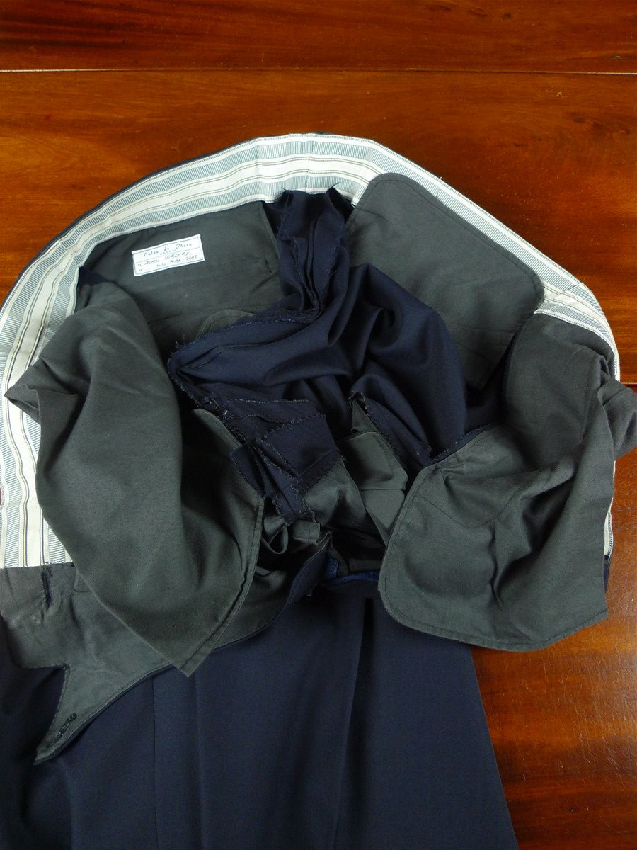 26/0639 immaculate 2002 madrid bespoke canvassed holland & sherry wool navy blue suit 46 regular