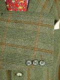 26/0647 near immaculate bladen supasax green wp check tweed jacket 42 regular