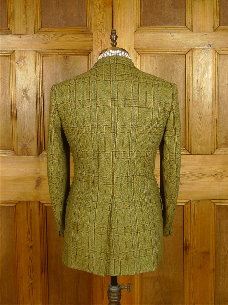 26/0657 vintage british heavyweight glen check tweed country suit 38 regular