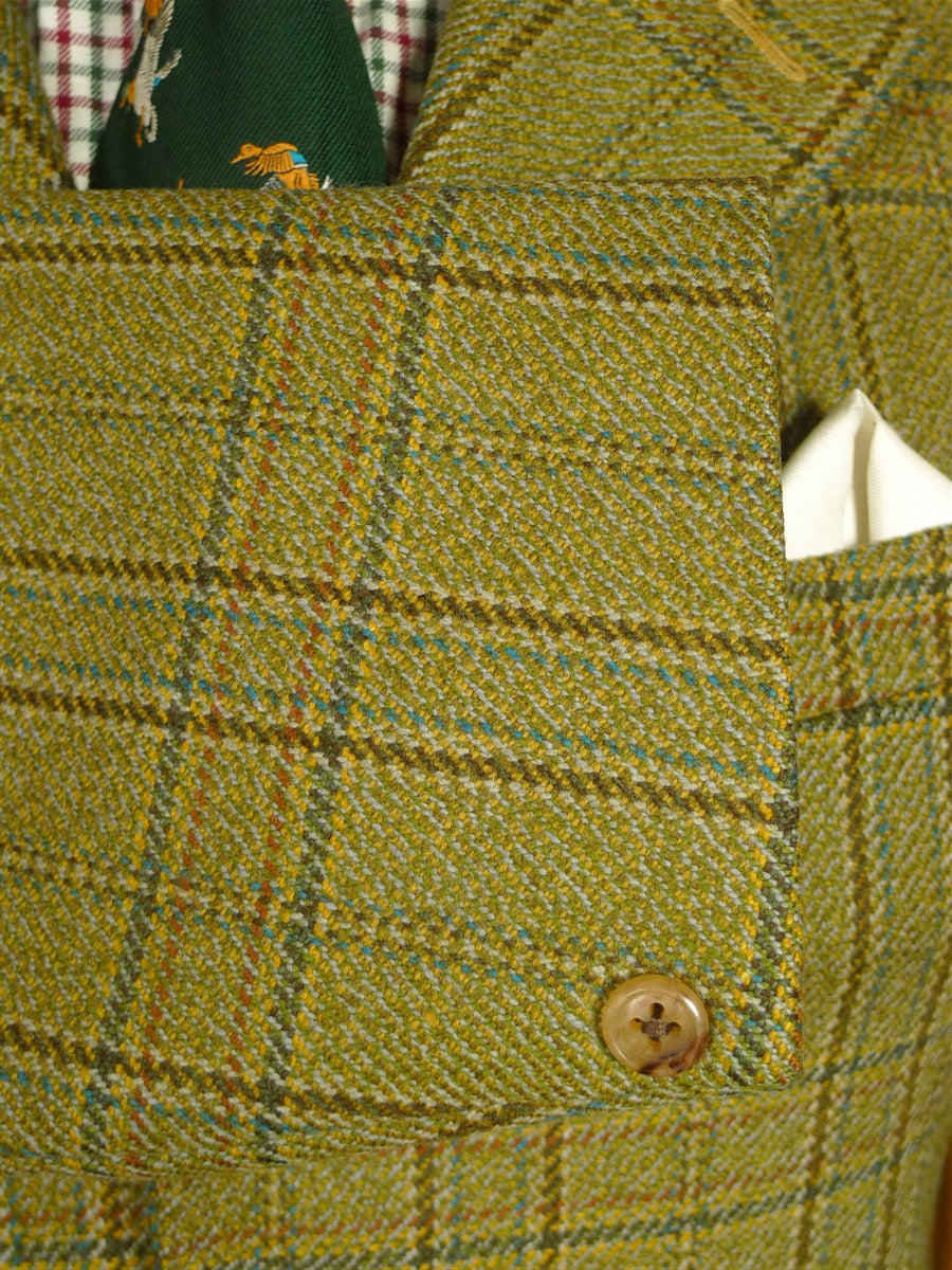 26/0657 vintage british heavyweight glen check tweed country suit 38 regular
