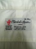 26/0675 turnbull & asser cotton white long sleeve double cuff shirt 15"