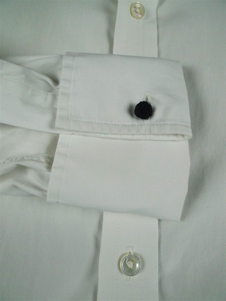 26/0675 turnbull & asser cotton white long sleeve double cuff shirt 15"