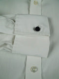 26/0675 turnbull & asser cotton white long sleeve double cuff shirt 15"