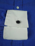 26/0664 Bespoke kilgour french stanbury cotton blue/white long sleeve double cuff shirt 15.5"