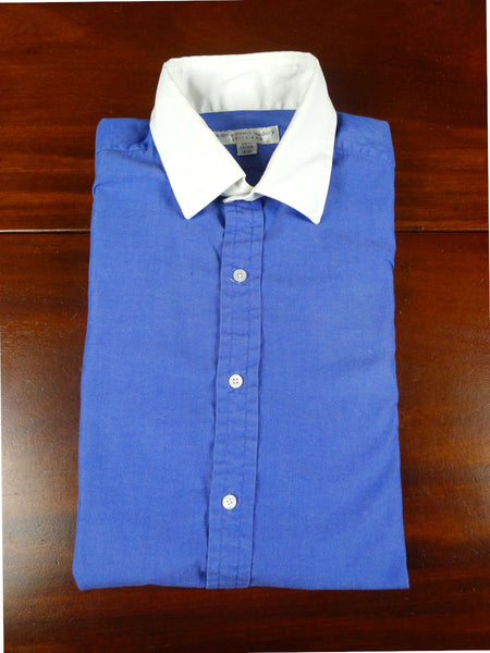 26/0664 Bespoke kilgour french stanbury cotton blue/white long sleeve double cuff shirt 15.5"
