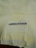 26/0672 turnbull & asser cotton cream long sleeve double cuff shirt 15"