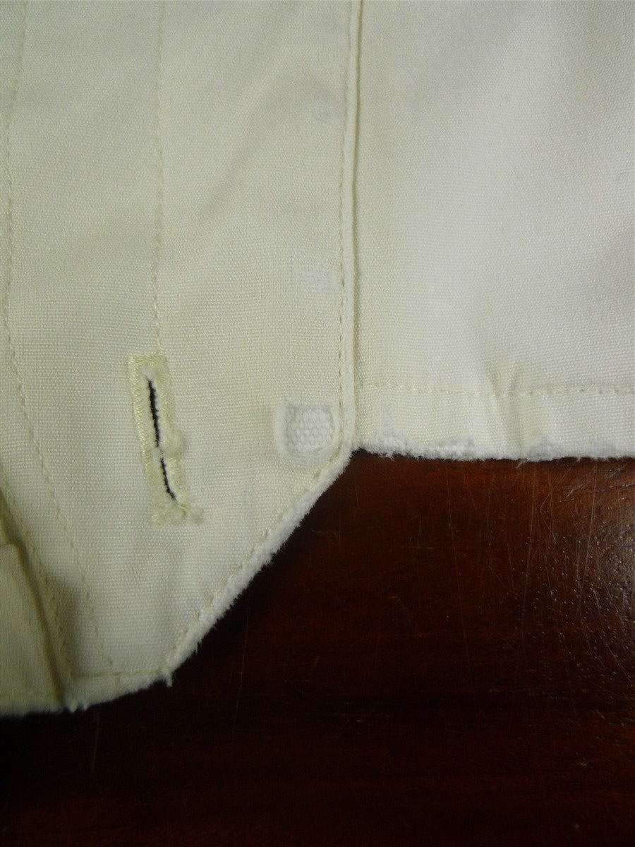 26/0672 turnbull & asser cotton cream long sleeve double cuff shirt 15"