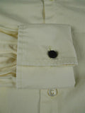 26/0672 turnbull & asser cotton cream long sleeve double cuff shirt 15"