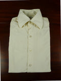26/0672 turnbull & asser cotton cream long sleeve double cuff shirt 15"
