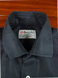 26/0674 immaculate turnbull & asser cotton drill black long sleeve single cuff shirt 15.5"