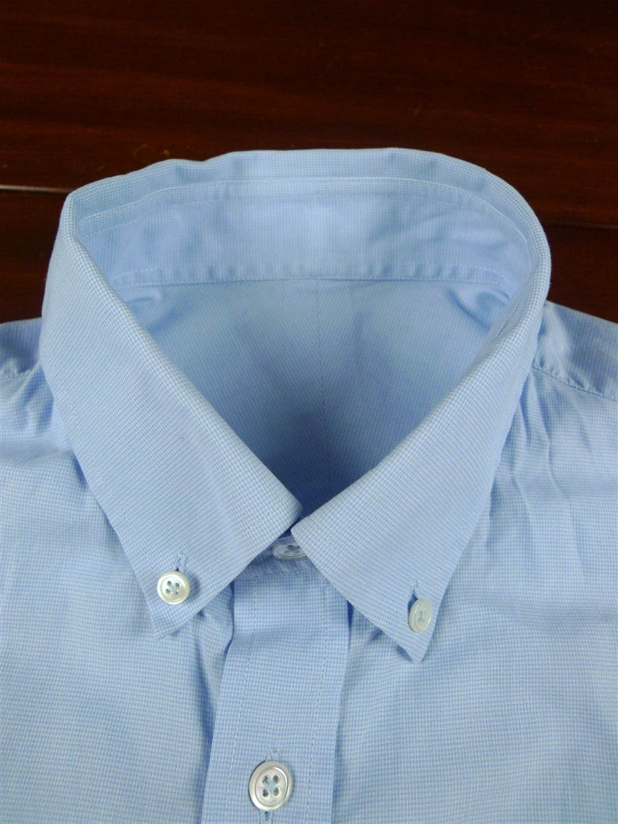 26/0682 immaculate bespoke cotton blue long sleeve single cuff shirt 16"