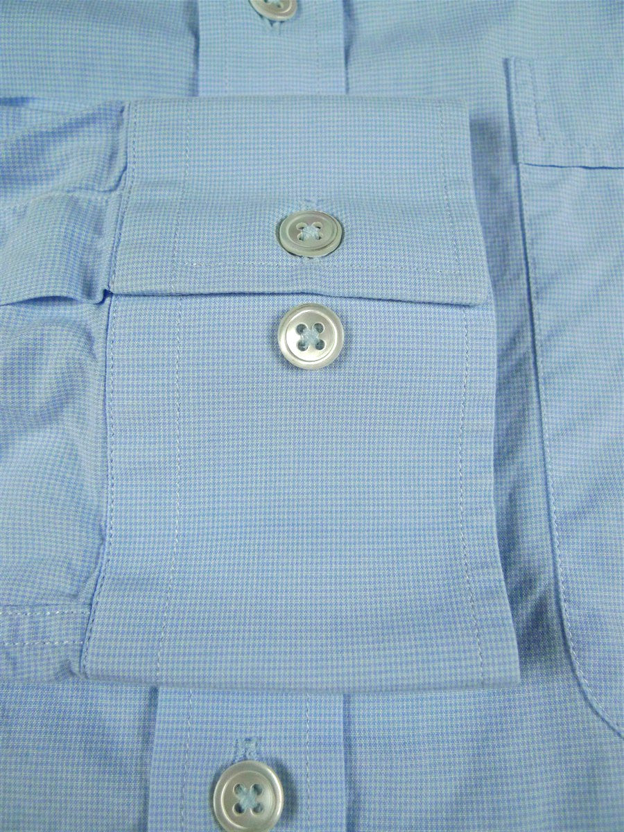 26/0682 immaculate bespoke cotton blue long sleeve single cuff shirt 16"