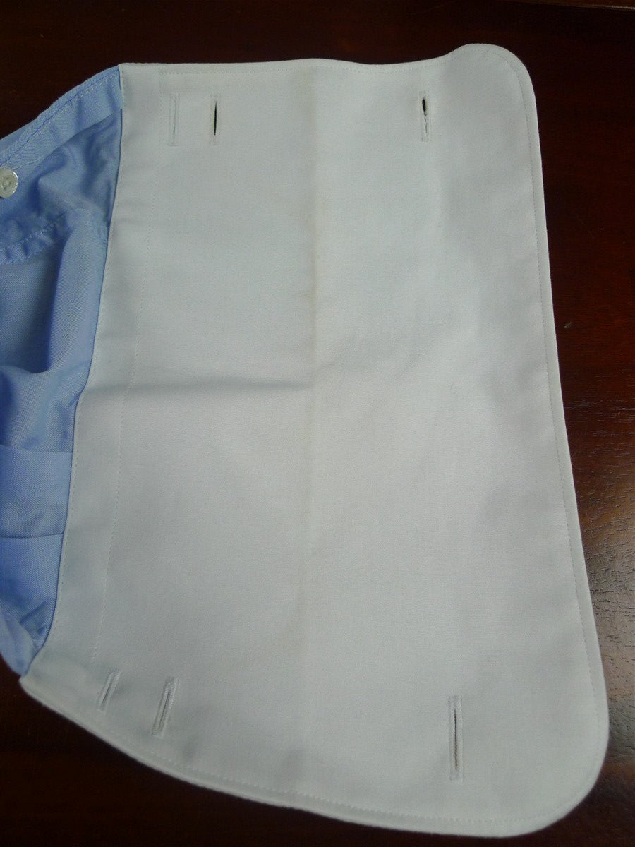26/0676 gieves & hawkes cotton blue/white long sleeve double cuff shirt 14.5"