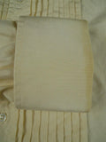 26/0684 vintage turnbull & asser silk ivory pleated double cuff dress shirt 16.5"