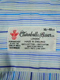 26/0673 turnbull & asser cotton blue striped long sleeve double cuff shirt 15.5
