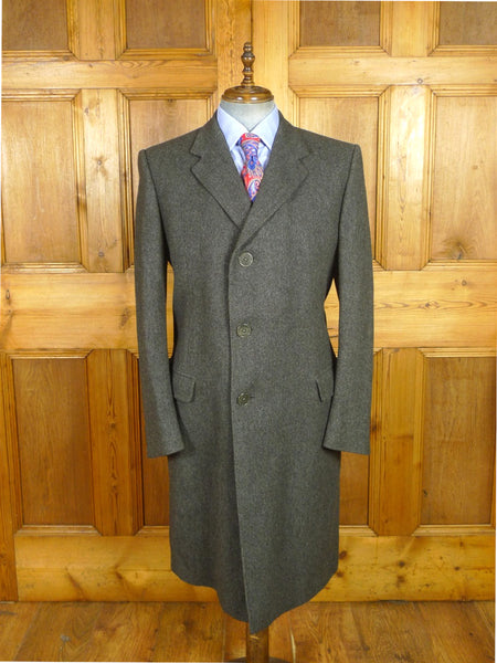 26/0656 immaculate vintage daks simpson grey wool twill overcoat coat 44 long