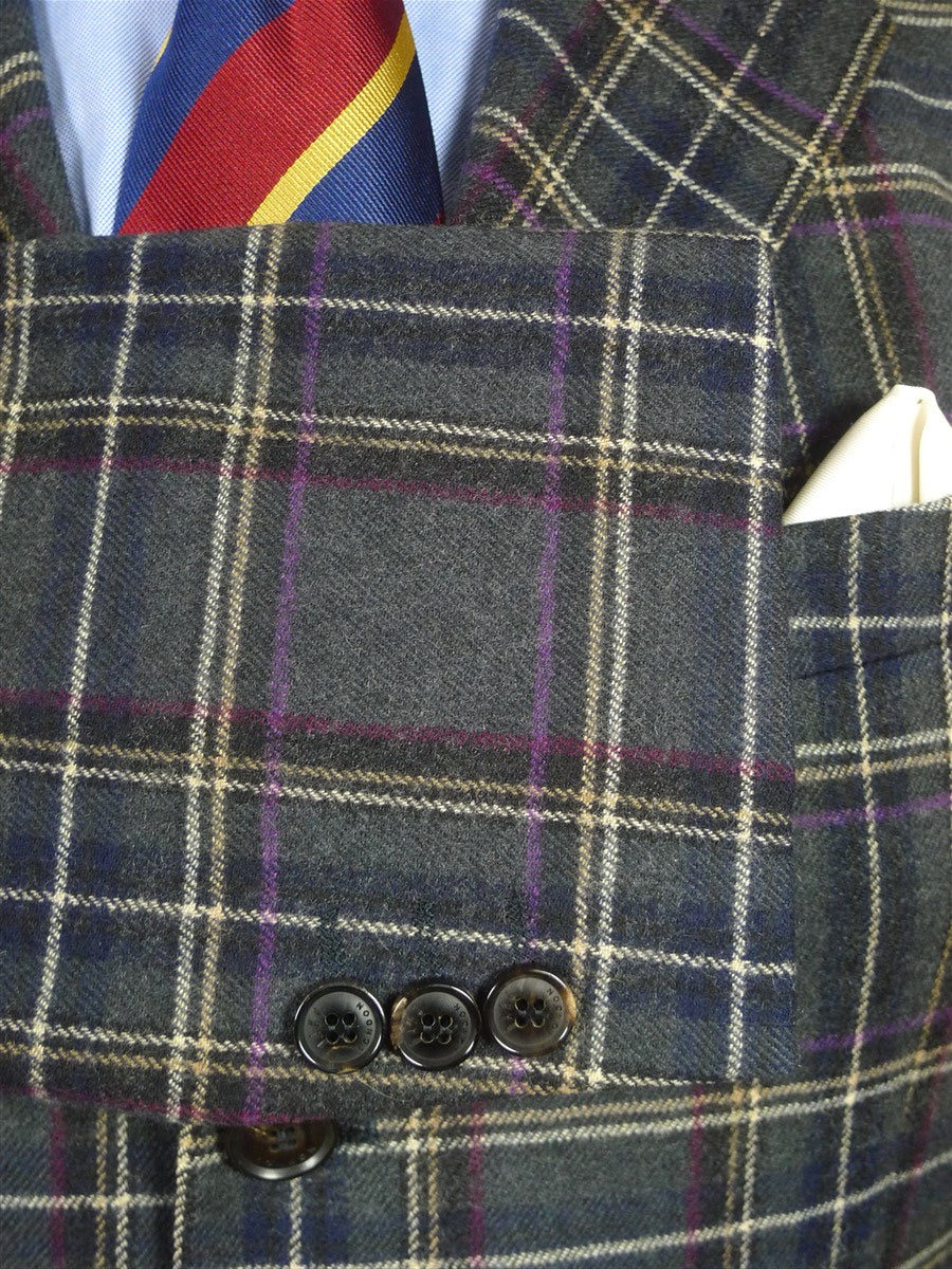 26/0655 immaculate nearly new daks grey / lilac glen check wool sports jacket blazer 40 regular