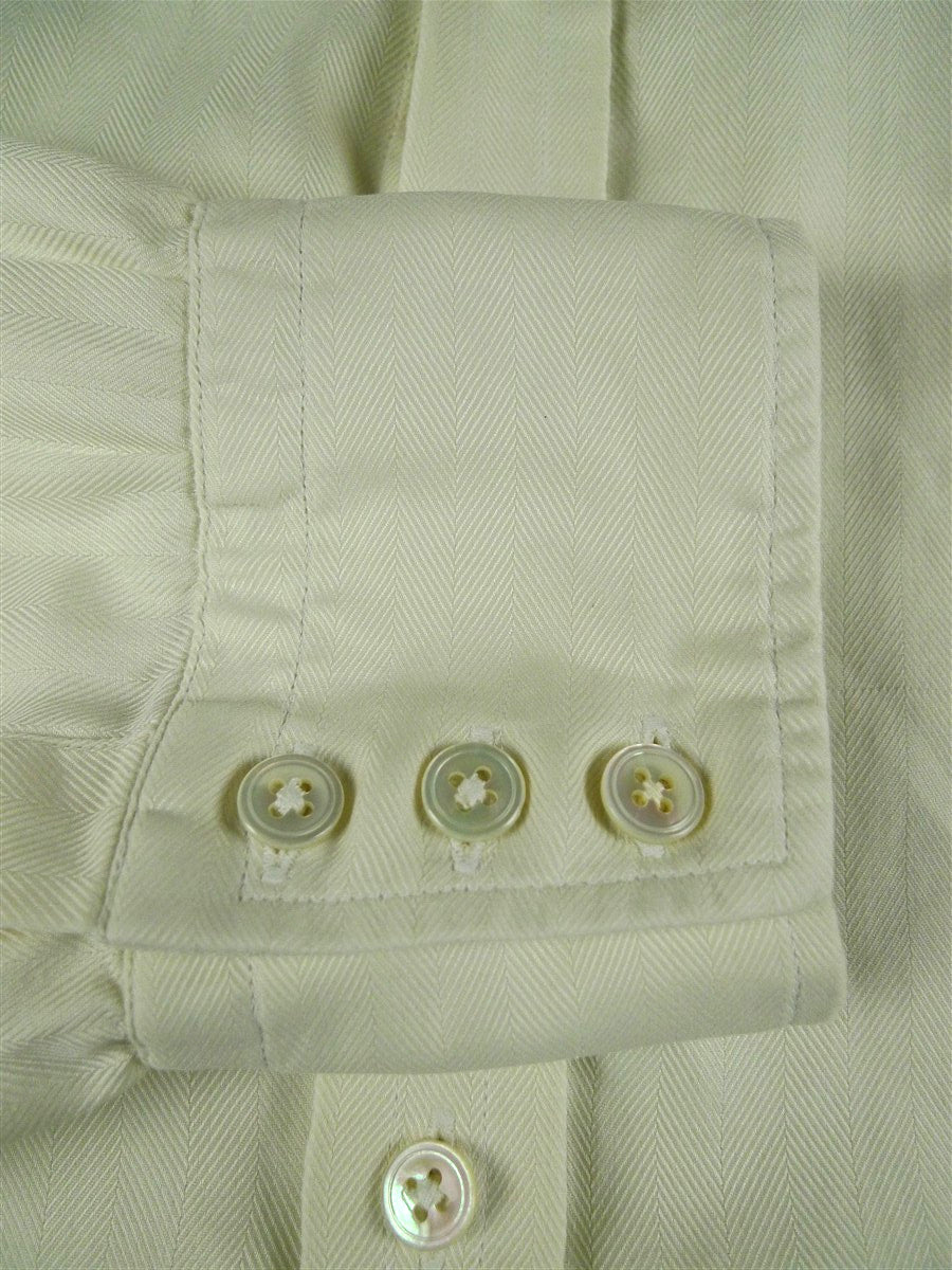 26/0680 turnbull & asser cotton cream long sleeve single cuff shirt 14.5"