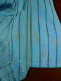 26/0683 turnbull & asser cotton teal striped long sleeve single cuff shirt 15"
