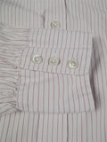 26/0678 turnbull & asser cotton pink striped long sleeve single cuff shirt 15"