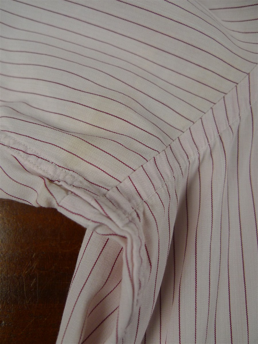 26/0678 turnbull & asser cotton pink striped long sleeve single cuff shirt 15"