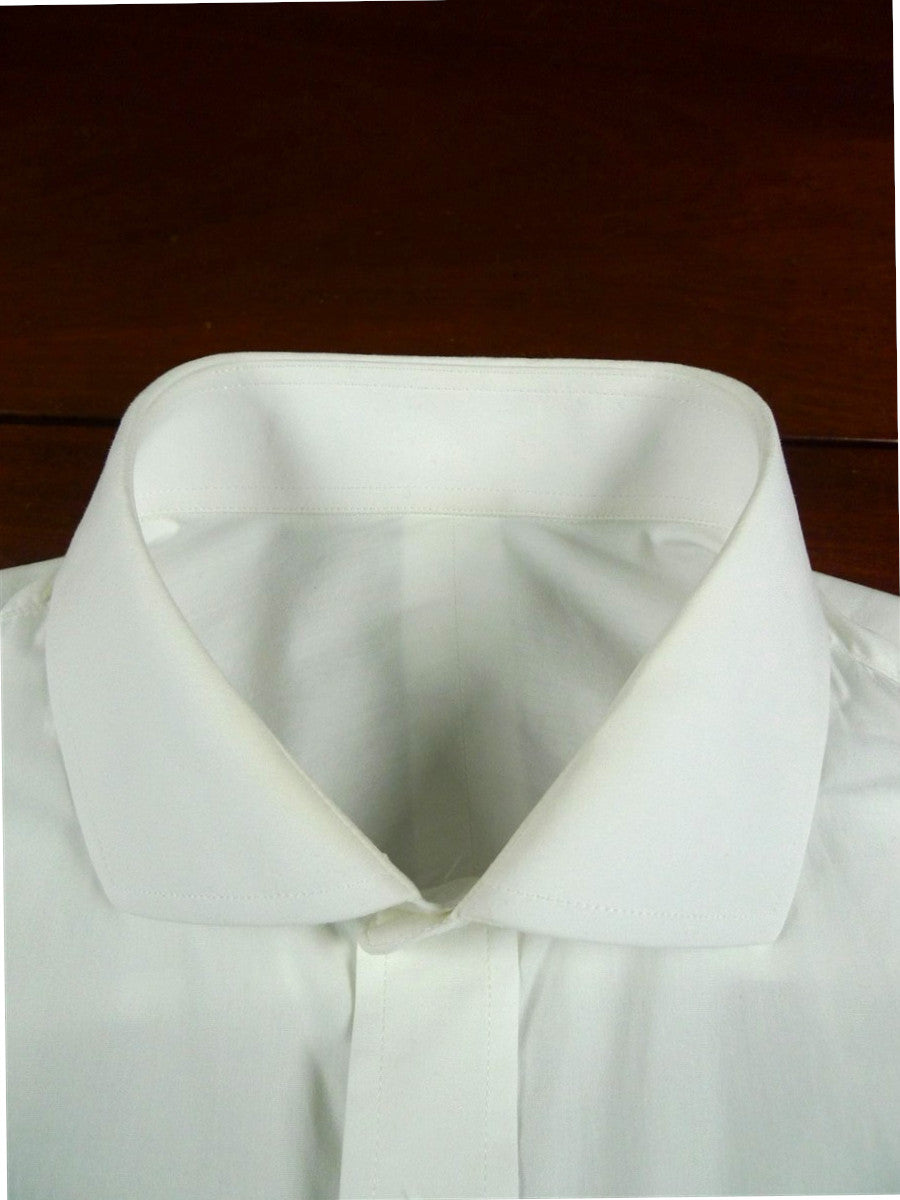 26/0669 bespoke cotton white long sleeve double cuff 16"