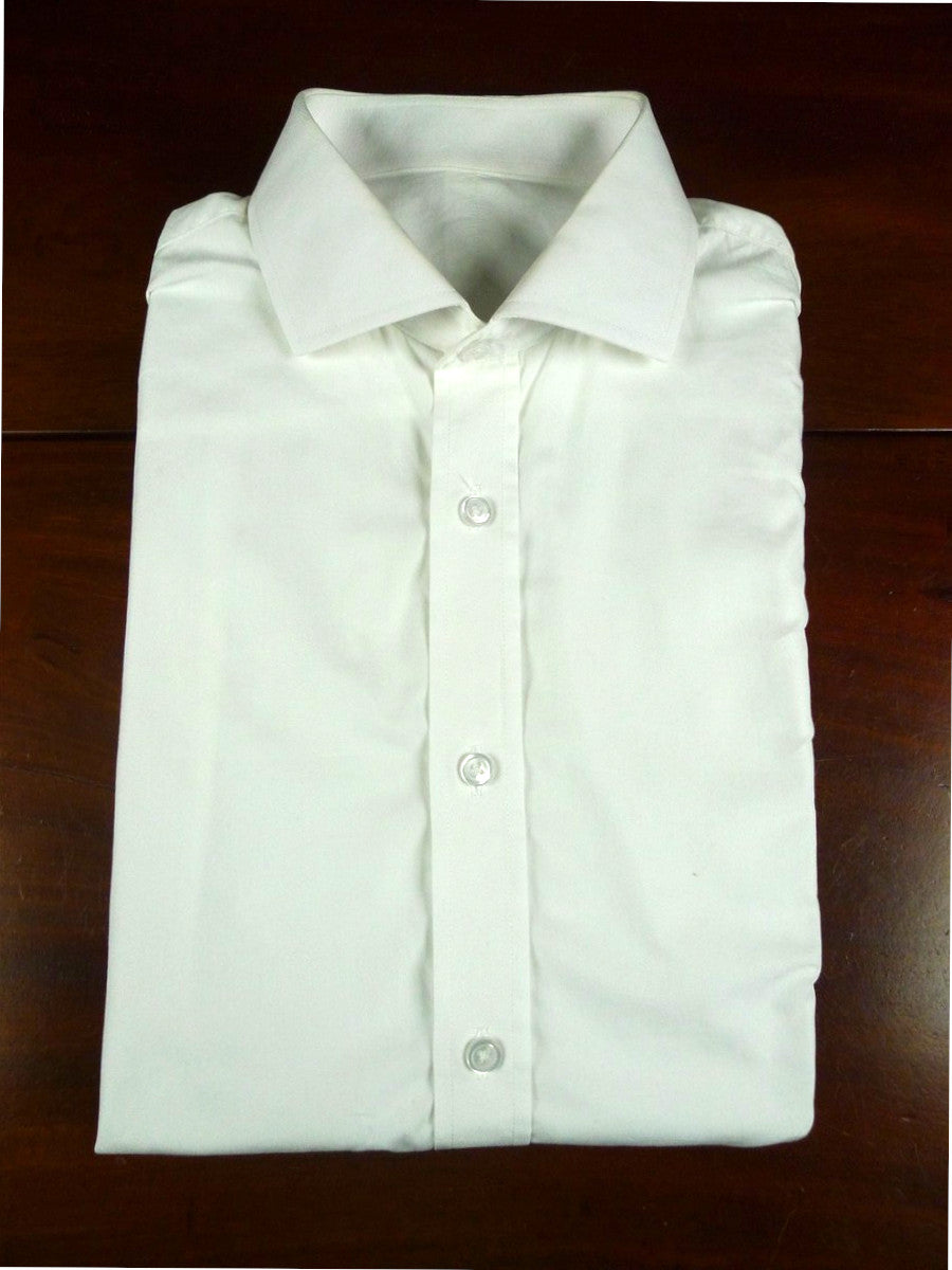 26/0669 bespoke cotton white long sleeve double cuff 16"