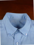 26/0668 Bespoke cotton blue long sleeve single cuff shirt 15.5"