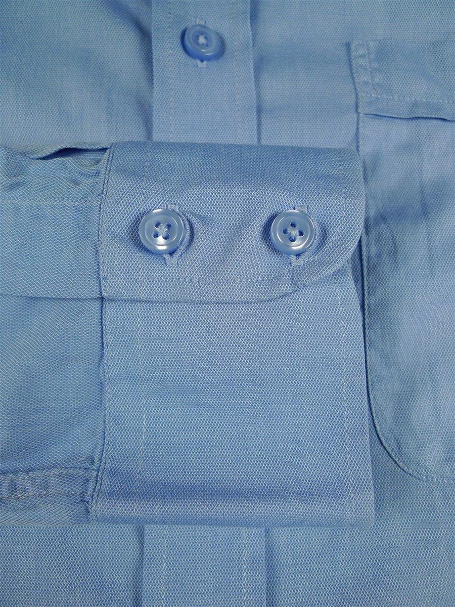 26/0668 Bespoke cotton blue long sleeve single cuff shirt 15.5"
