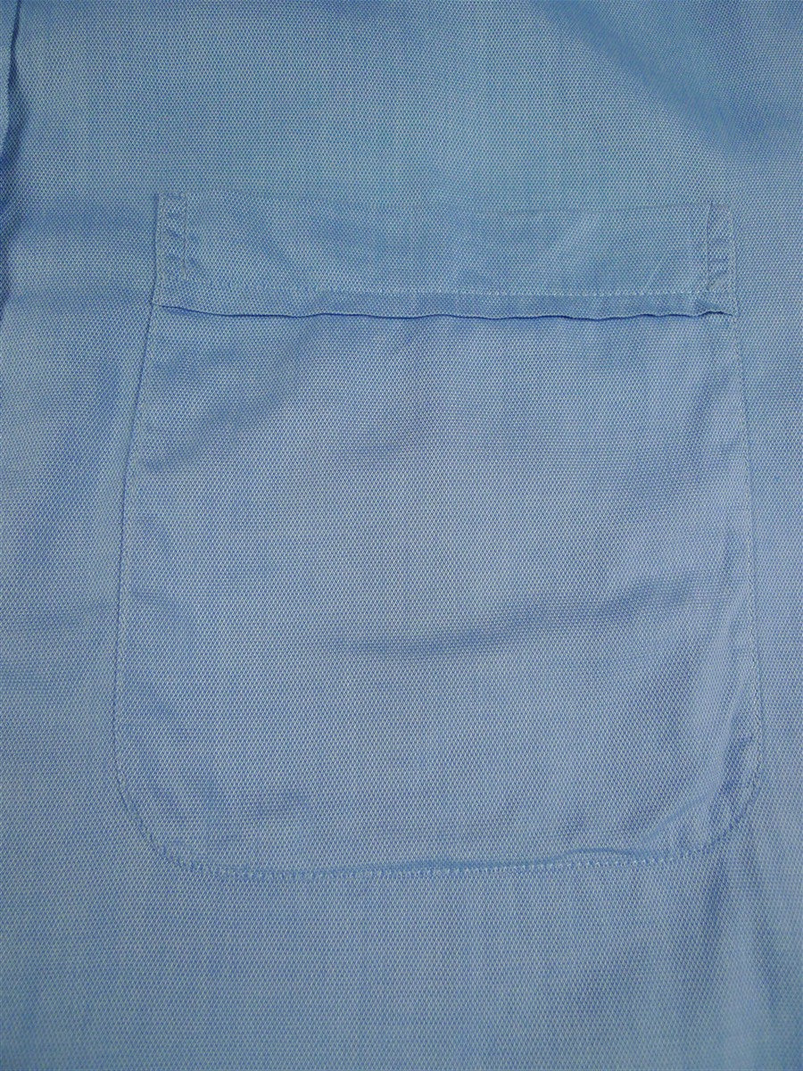 26/0668 Bespoke cotton blue long sleeve single cuff shirt 15.5"